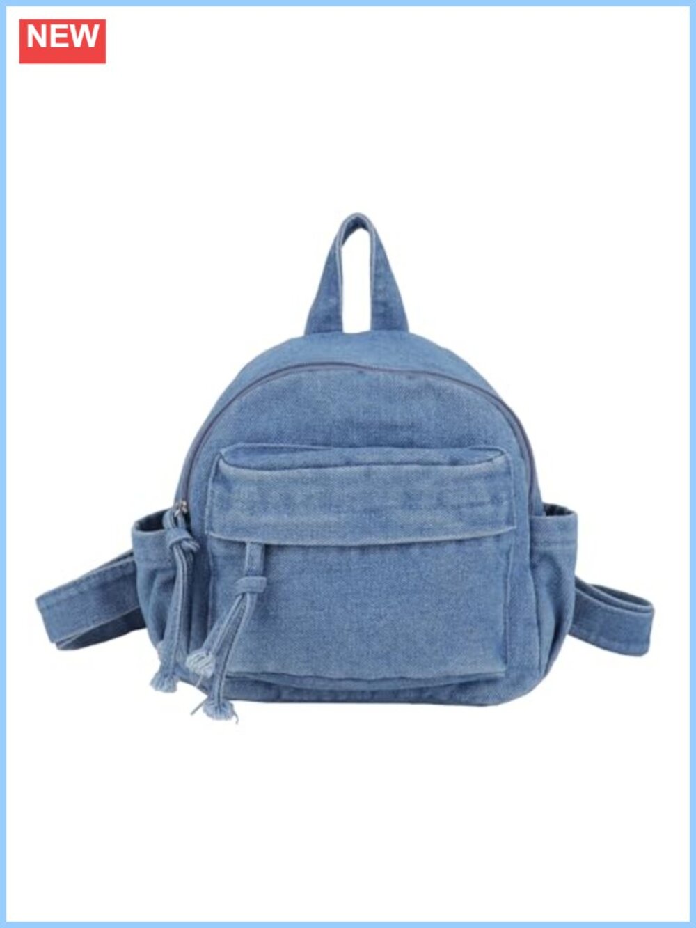 Y2K Washed Denim Mini Backpack 3-in-1 Crossbody Shoulder Bag Retro Festival